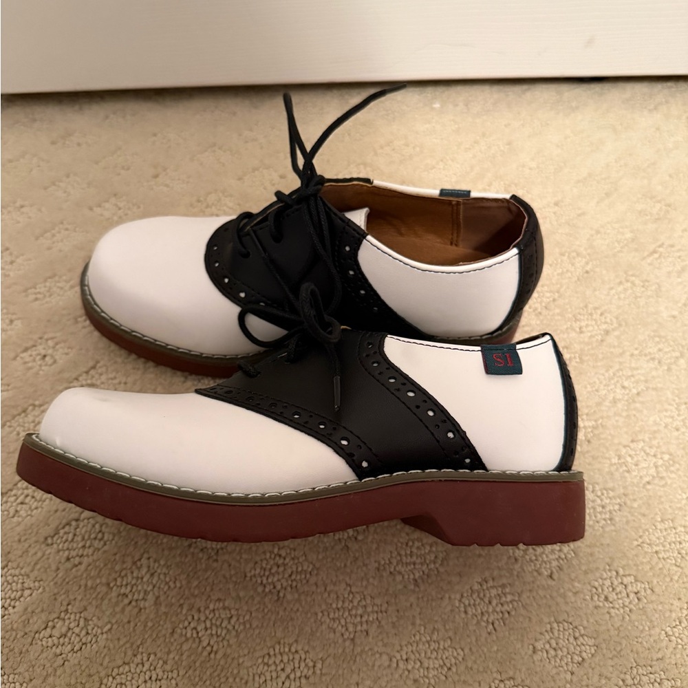 School Issue Black and White Oxford Shoes